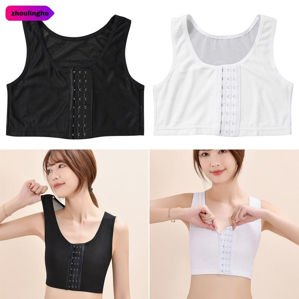 ZHOULINGHO 1 ชิ้น Chest Shaper, เสื้อกั๊กแบนเต้านมเลสเบี้ยนทอมเสื้อกล้ามรัดตัว, ชุดชั้นใน Trans เลสเบี้ยน M-3XL Breast Binder