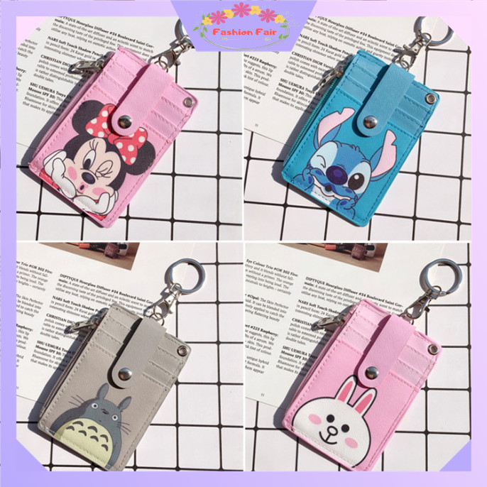 GANTUNGAN FASHION FAIR D62 Card Holder & Coin Slot / Name Tag ID Card Character Motif / Cute Busines