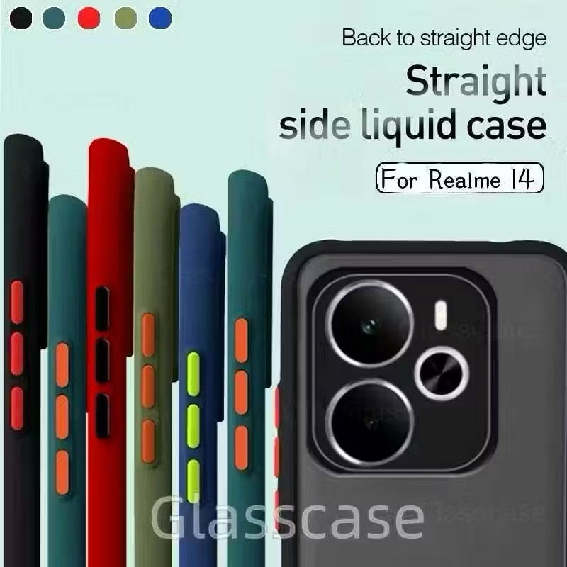 เคสขอบสีผิวด้าน สำหรับ Realme 14 5G / Realme 14 Pro 5G กันกระแทก หลังแข็ง กันรอย