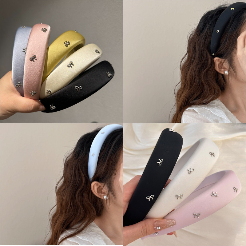ที่คาดผมมงกุฎสูงวินเทจ Bowknot Headwear Hairbands เครื่องประดับผม