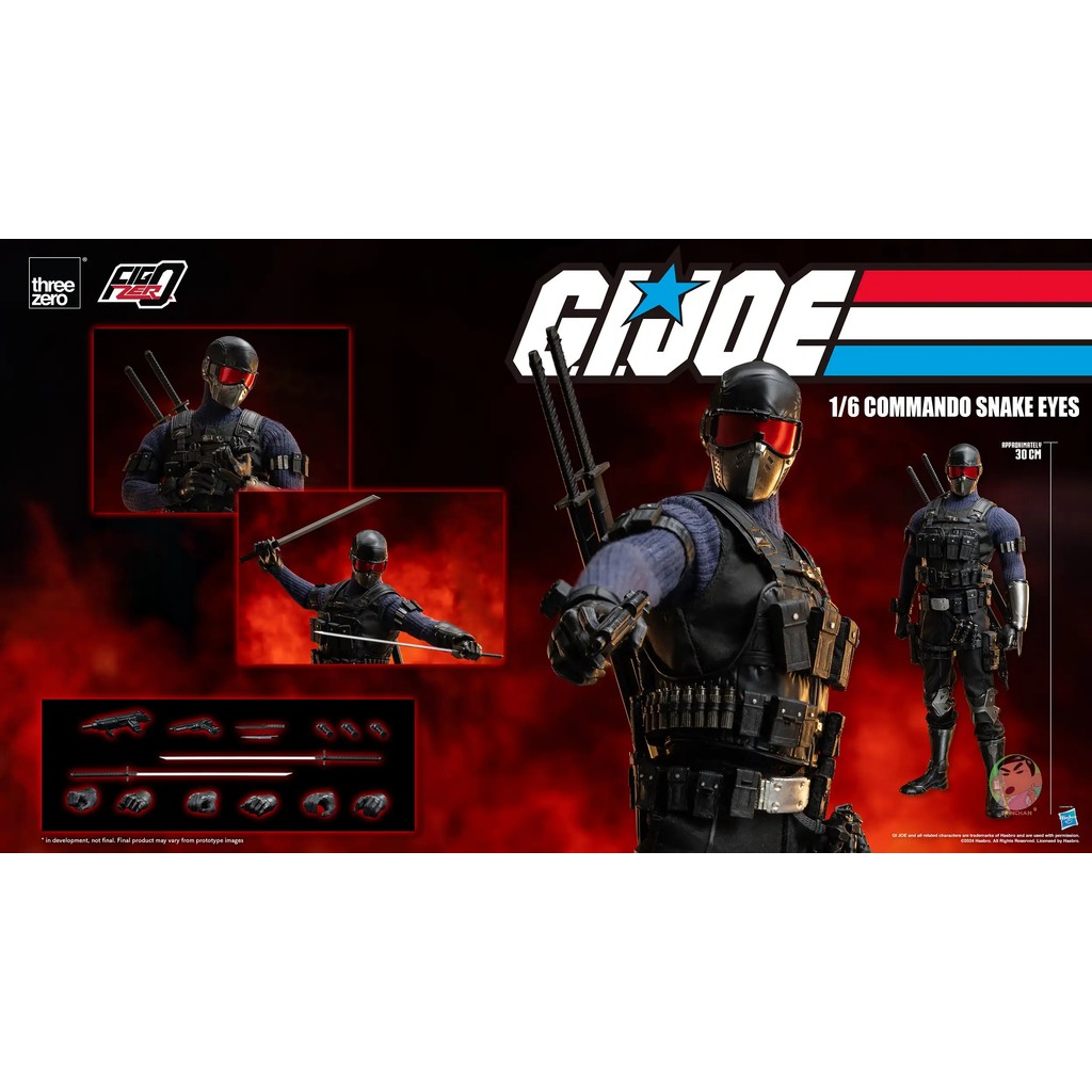 สามศูนย์ GI แอ็คชั่นฟิกเกอร์ Joe FigZero 1/6 Commando Snake Eyes