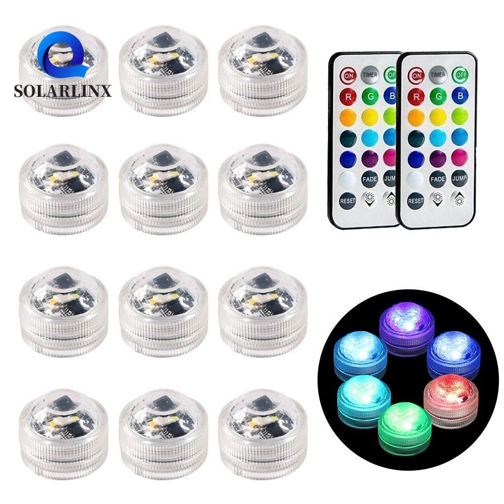 SOLARLINX ไฟ LED ใต้น้ํา RGB ไฟชากันน้ํางานแต่งงานอ่างน้ําร้อนโคมไฟกลางคืนตู้ปลา