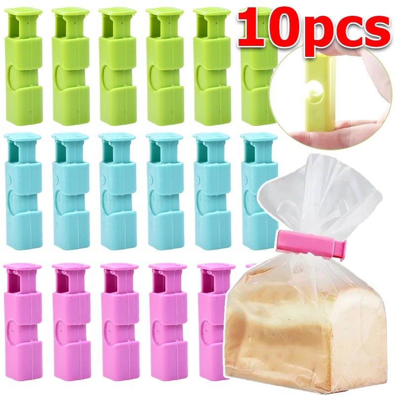 10ชิ้นฤดูใบไม้ผลิคลิปปิดผนึก/อาหารสดถุงซีลหนีบ/เครื่องปิดผนึกห่อขนม/เครื่องมือจัดเก็บห้องครัว