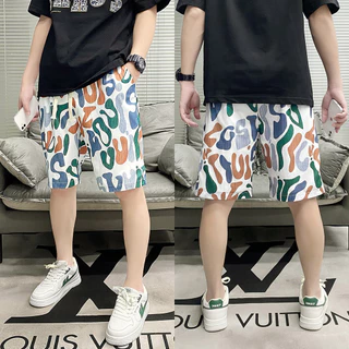 AP Stores กางเกงขาสั้นแฟชั่นน่ารัก สามารถสวมใส่ได้ทั้งชายหญิง QC-DK8021 ลวดลายสมัยใหม่ใส่สบาย บางเบาไม่ร้อน