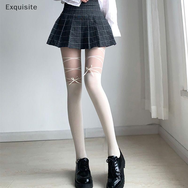 [ประณีต] แฟชั่น Casual Slim Elastic Japanese Bow Jk Pantyhose สําหรับผู้หญิง [th]