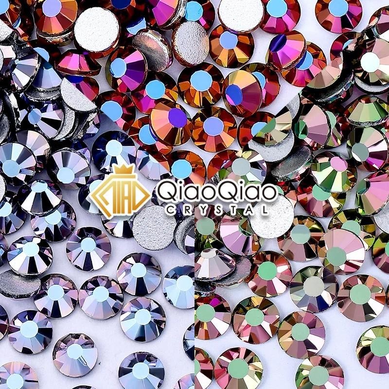 Qiao 2 มม.-6 มม.ใหม่ชุบแก้วคริสตัล Rhinestones Flatback Vintage Strass หินสําหรับงานฝีมือ DIY ตกแต่ง