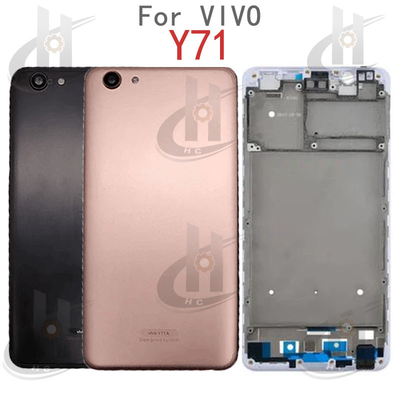 สําหรับ Vivo Y71 Y71i Y71A แบตเตอรี่ฝาหลัง LCD กรอบด้านหน้าพร้อมปุ่ม