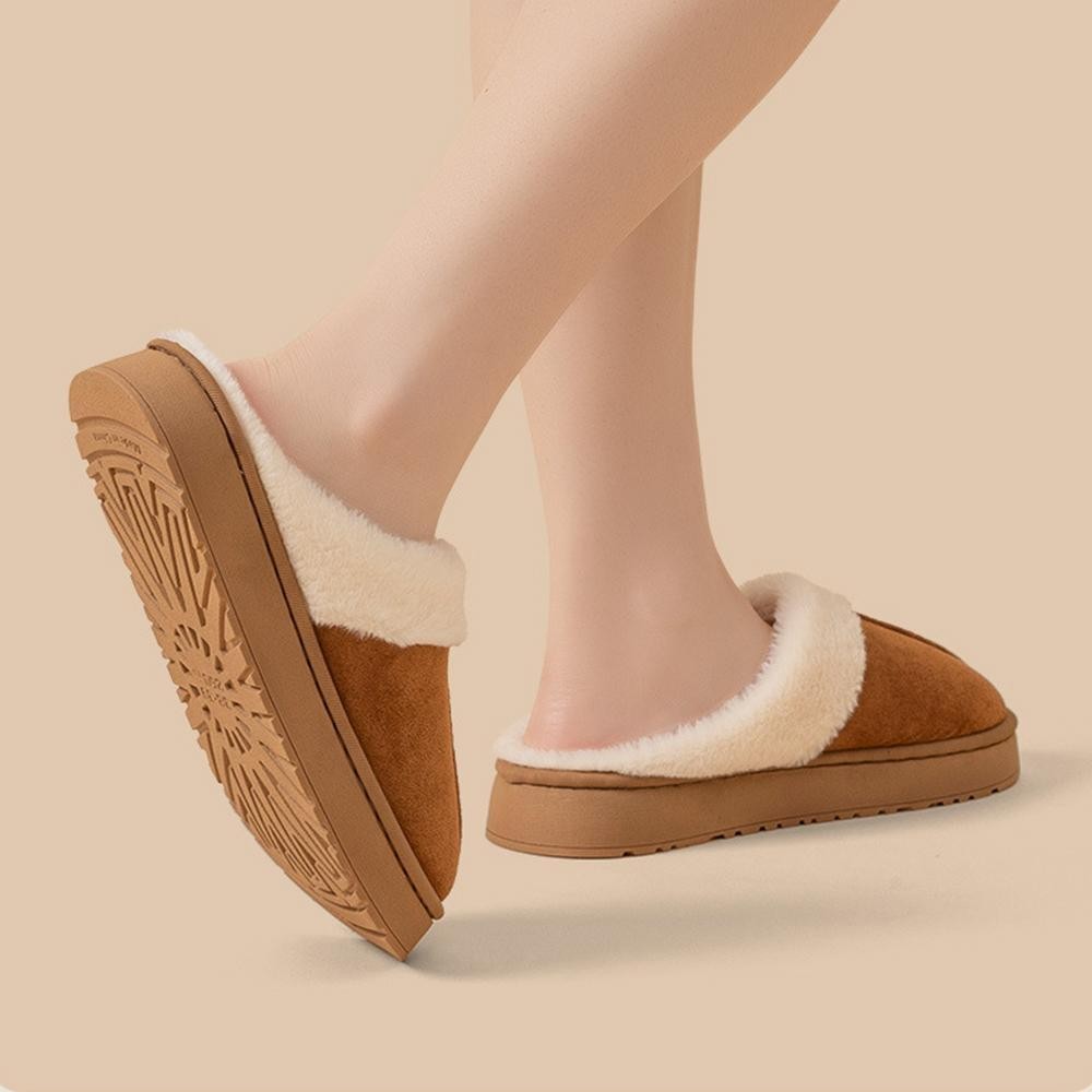 รองเท้าบ้านฤดูหนาว BATE, Fuzzy Fluffy Memory Foam รองเท้าแตะแพลตฟอร์มผู้หญิง, ในร่มและกลางแจ้ง Anti-slip Plush ซับรองเท้าแตะอุ่น