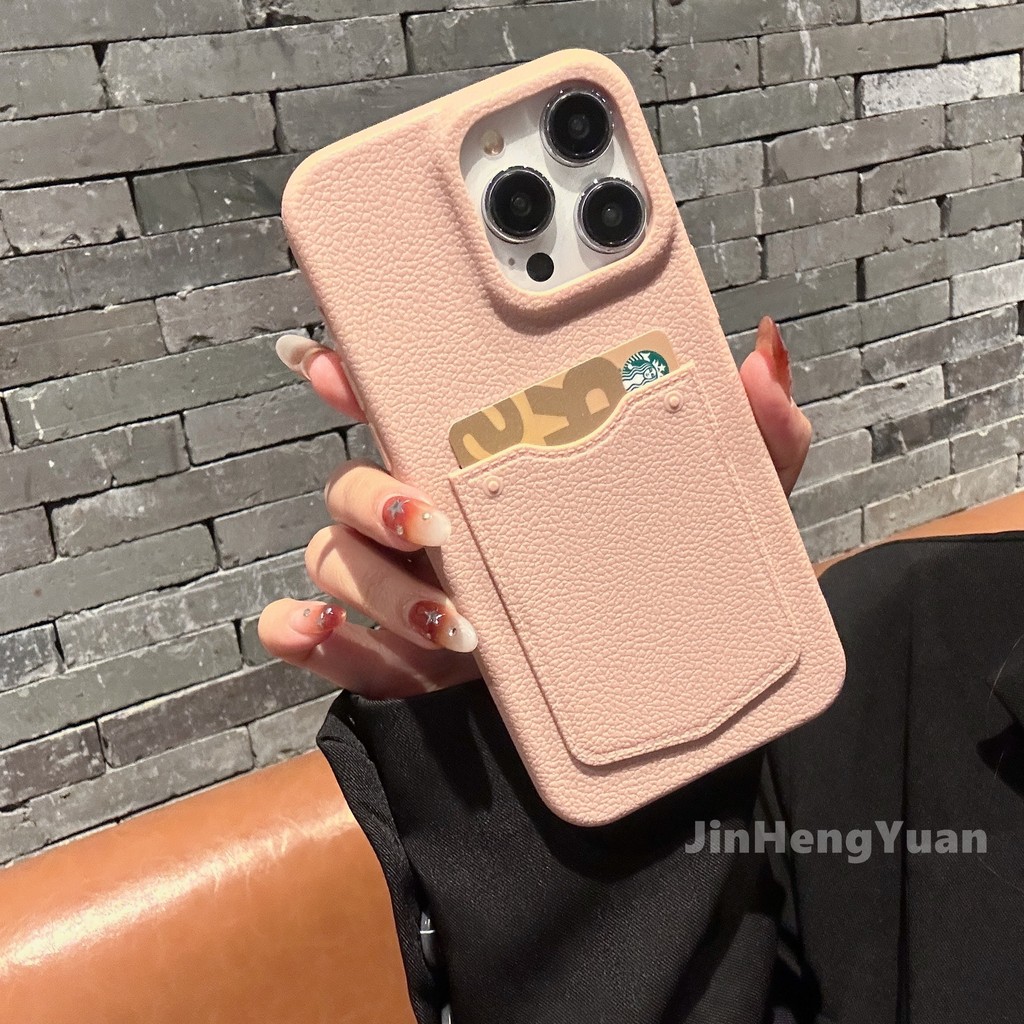 เคสการ์ดลายหนังใหม่สําหรับ IPhone 16 15 13 14 Pro Max Anti Drop Soft ฝาหลัง