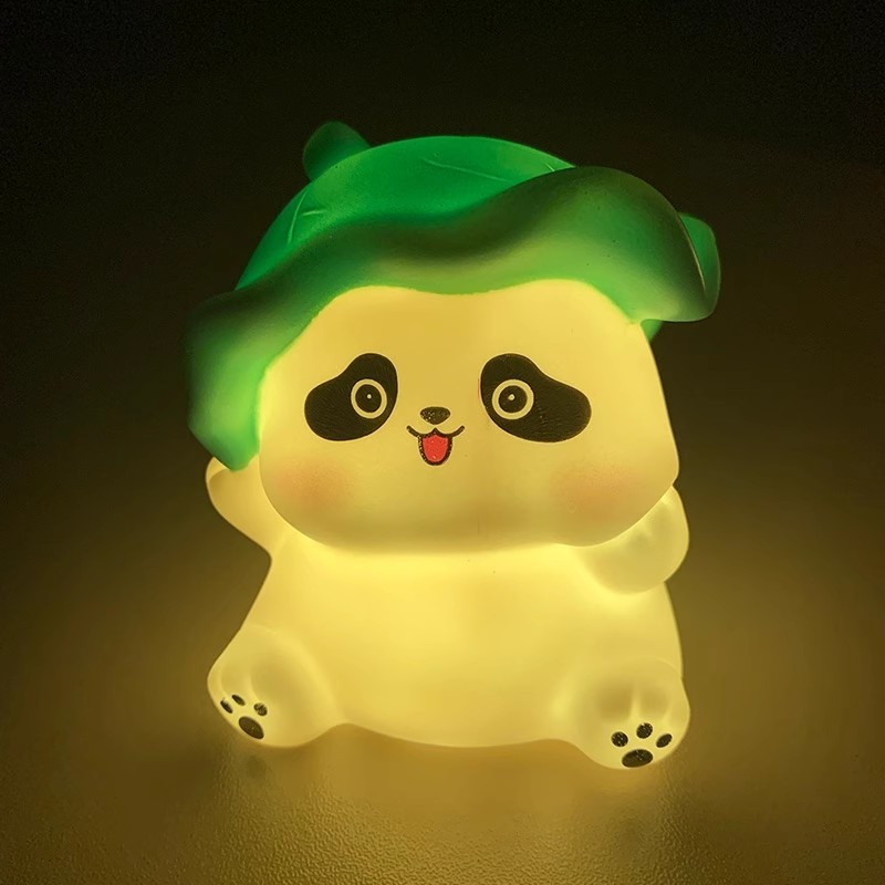 หมวกน่ารัก Panda Nightlight การ์ตูนห้องนอน Sleeping โคมไฟ รูปที่ 4