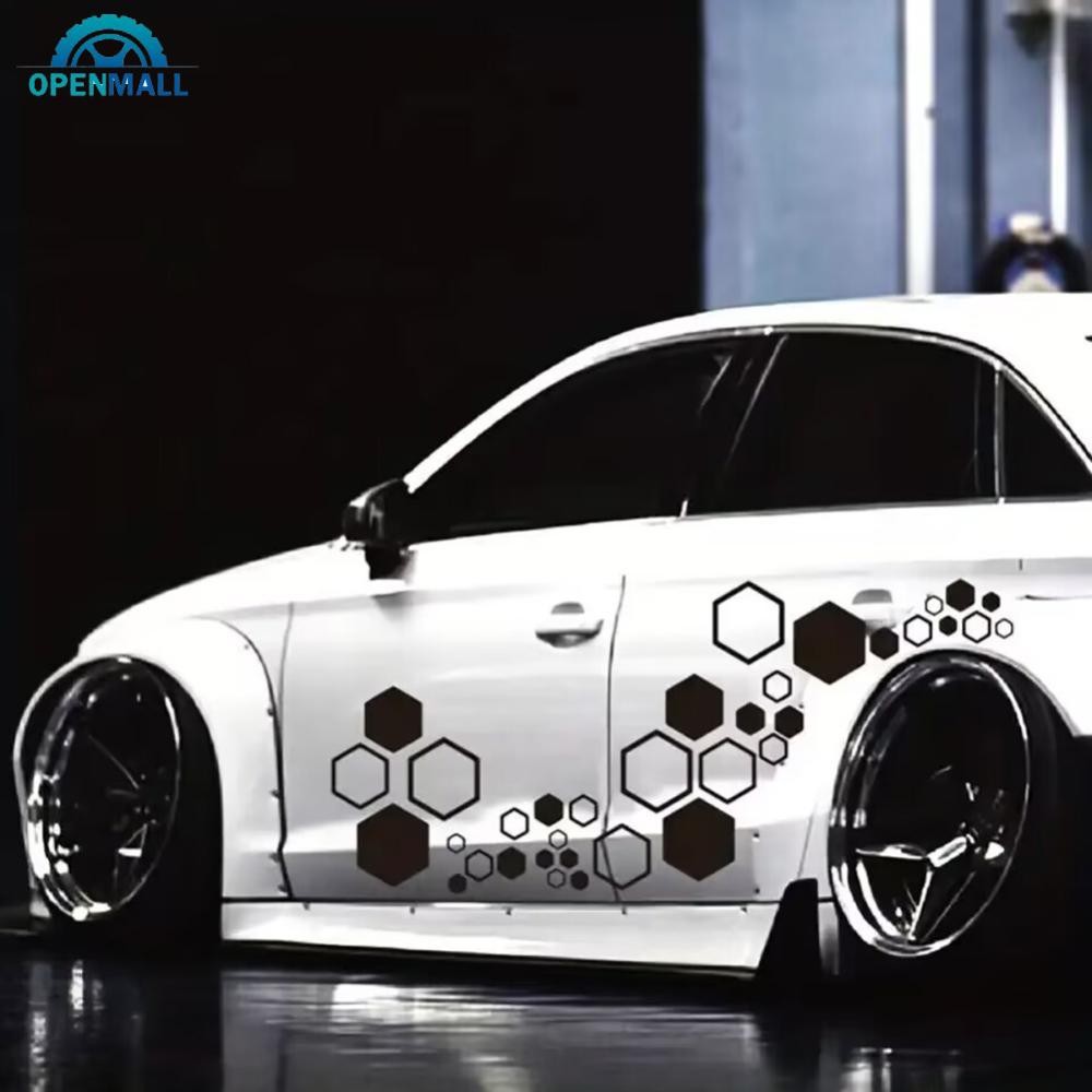 OML 52 ชิ้น/เซ็ตรถรังผึ้ง Auto ไวนิล Decals ขนาดใหญ่ขนาดเล็กผสมสติกเกอร์หกเหลี่ยม DIY ตกแต่ง
