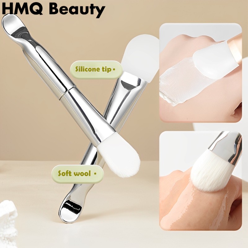 1/2/5 ชิ้น Double-Ended Face Mask Brush Soft Bristle Applicator Spoon Head Design สําหรับโคลน Clay Charcoal Masks - เครื่องมือความงามอเนกประสงค์