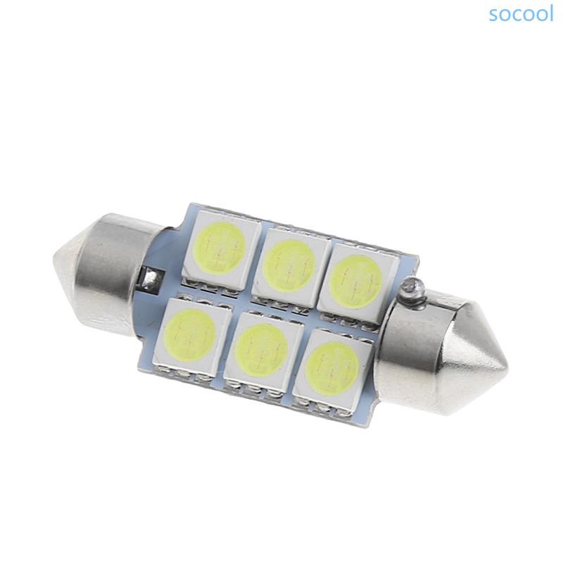 Soc* 12V 5050 6SMD LED Canbus โคมไฟอ่านโคมไฟโดมภายในรถป้ายทะเบียน