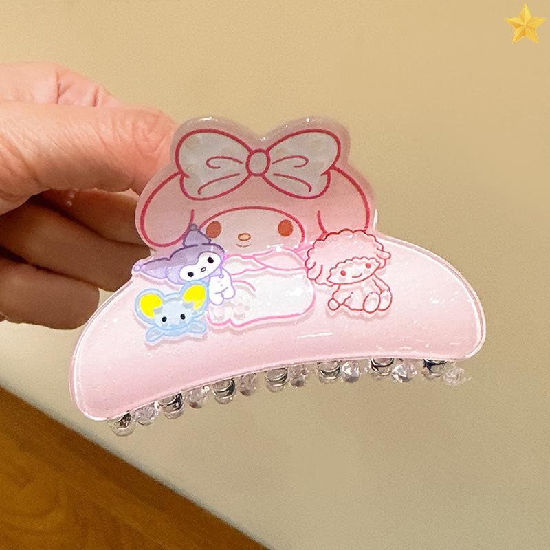 [FL] Sanrio กิ๊บติดผมอะคริลิค Hello Kitty Cinnamoroll Kuromi ผมคว้าคลิป Shark คลิปเครื่องประดับผมของขวัญวันเกิดเด็กผู้หญิง TH