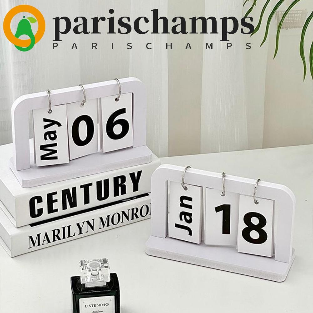ปฏิทินไม้ PARISCHAMPS, ปฏิทินถาวร INS สไตล์นอร์ดิก, อุปกรณ์โต๊ะเรียน ทนทาน Creative Solid Desktop Schedule Home
