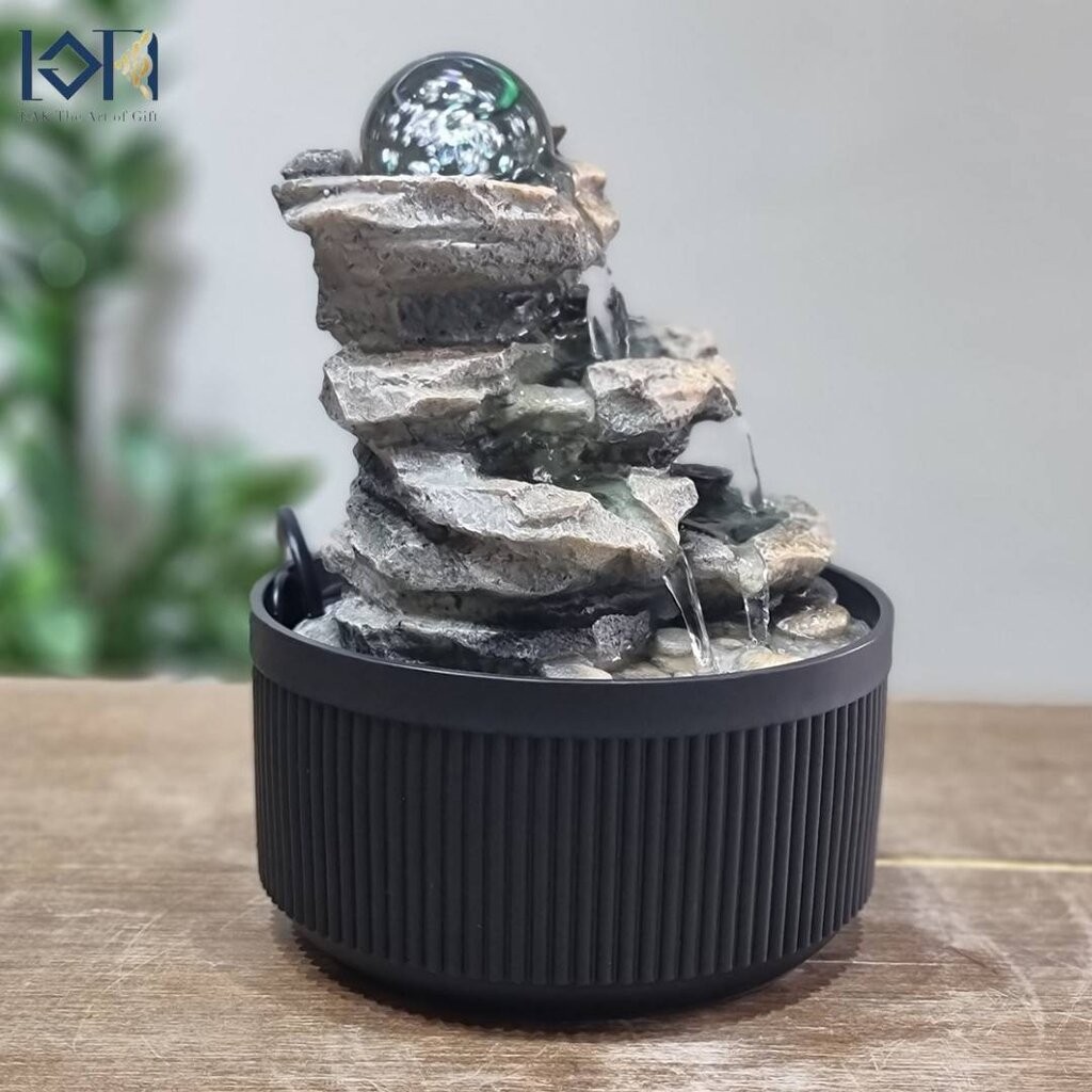 น้ำพุตั้งโต๊ะ รุ่นน้ำตกเงิน7156035โฉมใหม่ เสริมฮวงจุ้ยตั้งโต๊ะทำงาน น้ำพุแต่งบ้าน น้ำพุสวยๆ