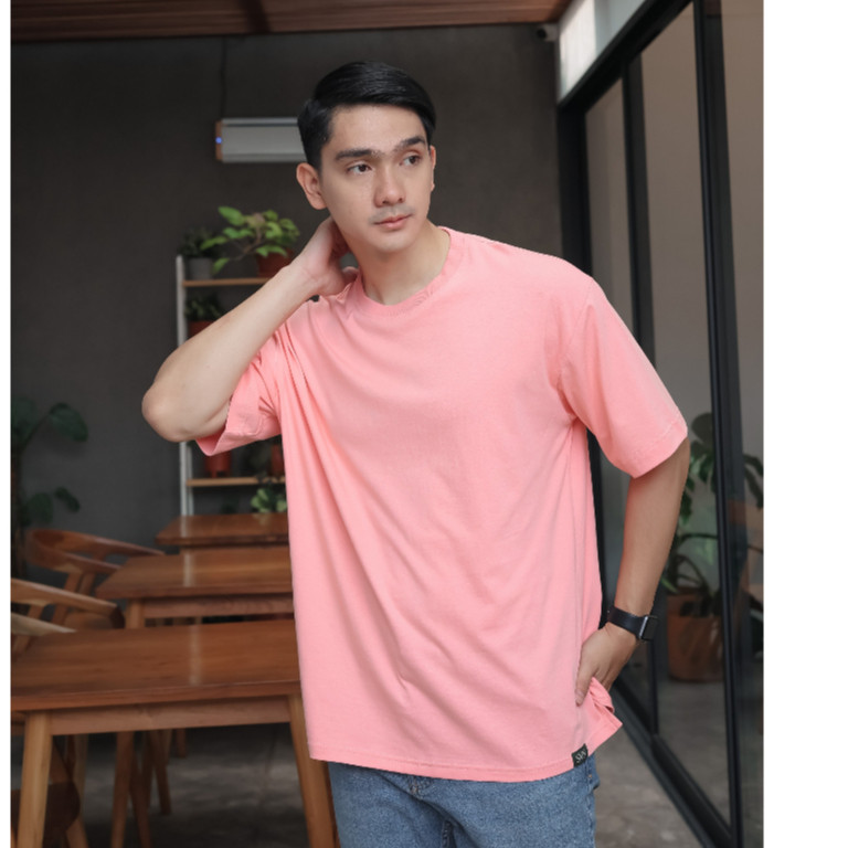 เสื้อยืด Marvelbasicindonesia Oversize Pink Plain | Cooper เสื้อยืดโอเวอร์ไซส์ Salmon Peach | โอที-0