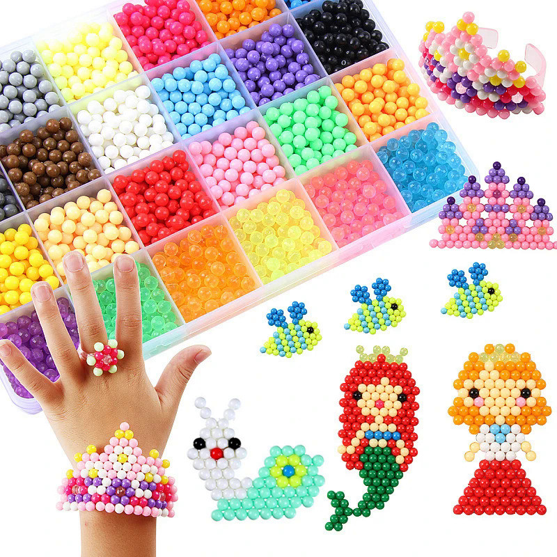 Magical Water Sticky Beads Toy Set DIY Handmade Children Water Spray Magic Crystal Beads Puzzle Craf