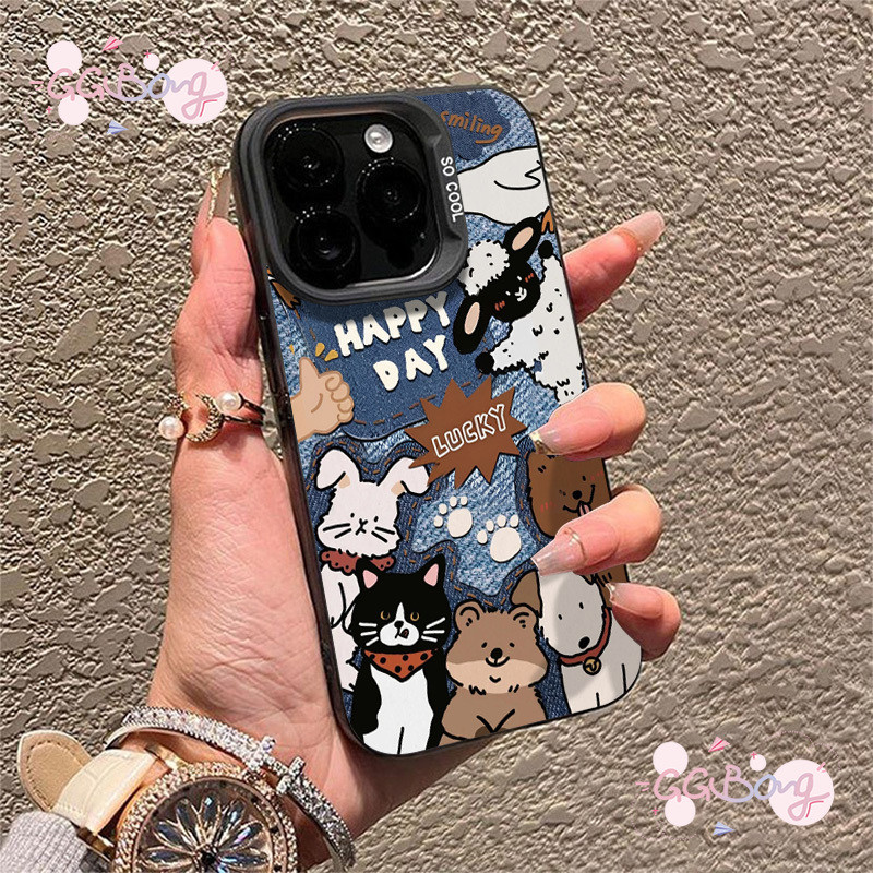 ลูกแมวลูกสุนัขเคลือบซิลิโคนสุดหรูฝาครอบป้องกันการกระแทก เคสไอโฟน 16 15 11 14 12 13 Pro Max XR X XS Max 16 7 14 8 Plus SE
