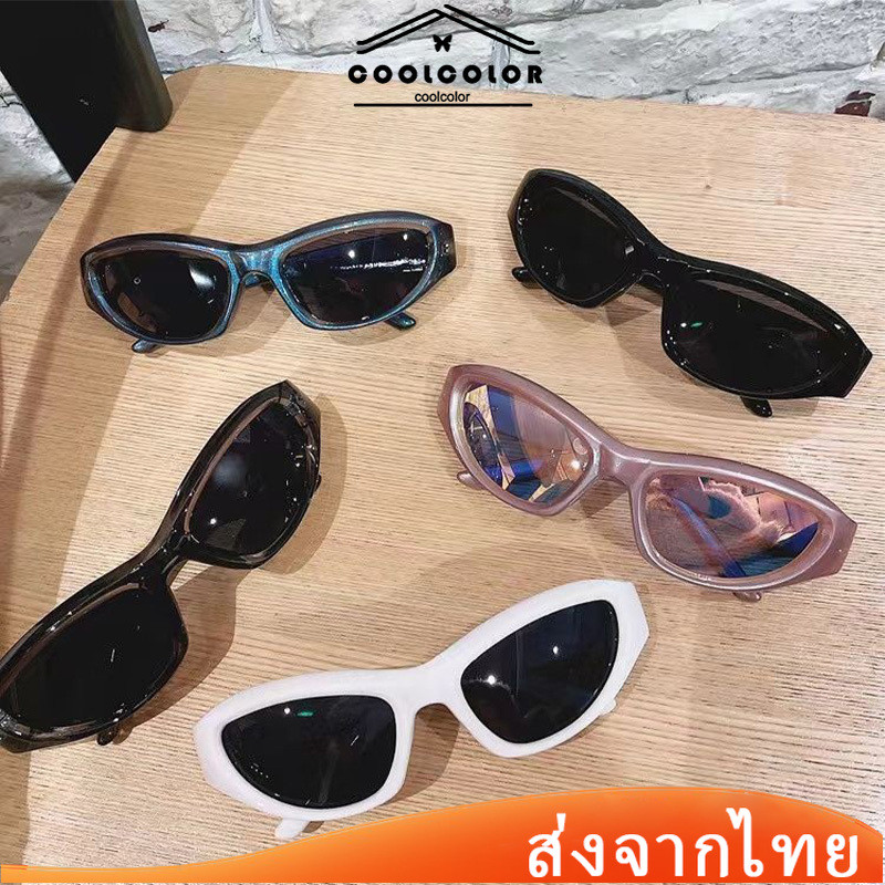 ในไทย💖แว่นตากันแดดY2Kตาแมวฮิปฮอปสไตล์พังค์UV400คุณภาพสูงเป็นที่นิยมสําหรับผู้หญิงและผู้ชายใหม่