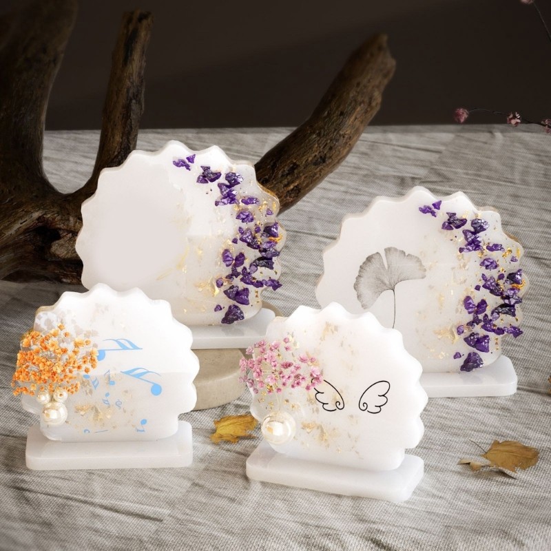 Flgo แม่พิมพ์ซิลิโคนสําหรับงานฝีมือสร้างสรรค์และกิจกรรมครอบครัวกรอบรูปดอกไม้แห้ง Mould แม่พิมพ์ตกแต่งบ้าน