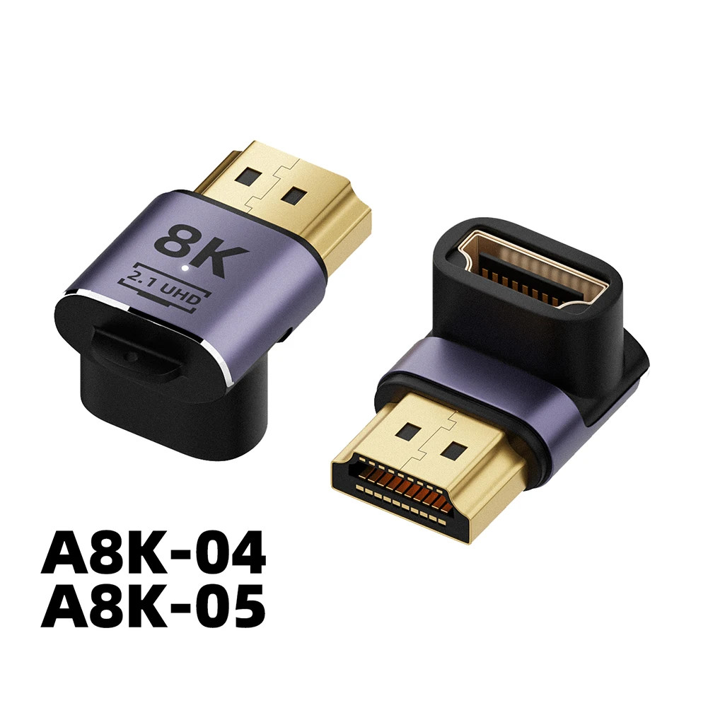 อะแดปเตอร์ที่รองรับ HDMI 90 ตัวแปลงชายหญิงมุมขวา 270 องศาขั้วต่อ 8K HD Mini / Micro HDMI รองรับ Extender