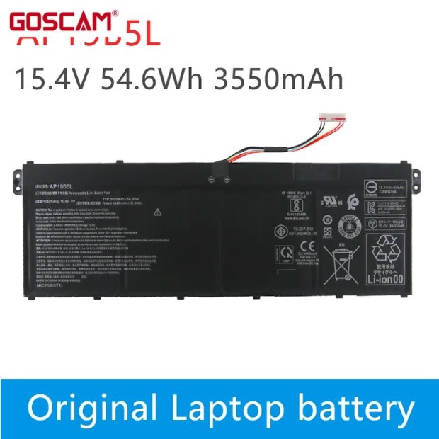 ✿แบตเตอรี่แล็ปท็อป Ap19b5l สำหรับ ACER Aspire SF314-42 A514-54 A515-55 A515-43-R5RE SP314-21N