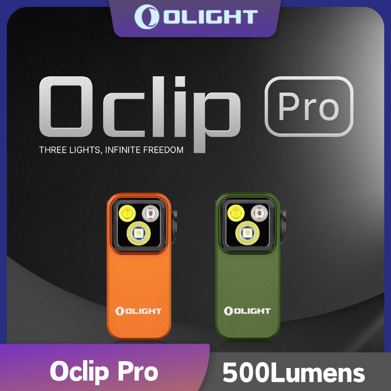Olight Oclip Pro EDC ไฟฉายไฟแบบหนีบ, ไฟฉายแบบชาร์จไฟได้ 500 Lumens พร้อมไฟสามประเภท-C ชาร์จ, ไฟแม่เหล็กแบบพกพาสําหรับสัญญาณ, ขี่จักรยาน, กลางแจ้งหรือใน