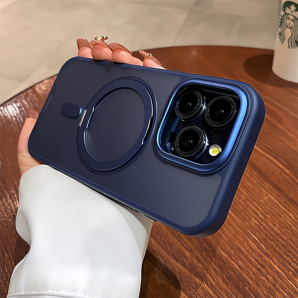 360 หมุนวงเล็บพับเคสโทรศัพท์แม่เหล็กสําหรับ ไอโฟน 16 มือโปร สูงสุด 11 12 13 14 15 มือโปร สูงสุด บวก เคลือบปลอกกันกระแทกปก - รูปที่ 7
