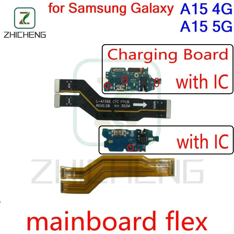 สําหรับ Samsung A15 4G 5G A156E/B A155F พร้อม IC Charger ชาร์จบอร์ดหลักเมนบอร์ด Connector Flex