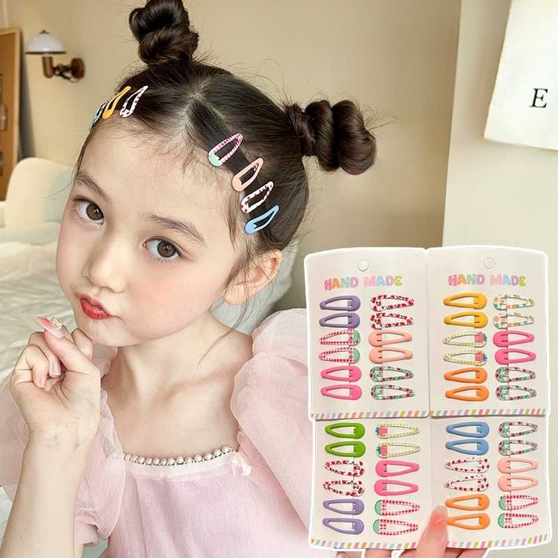 12ชิ้นกิ๊บติดผมเด็กสําหรับเด็กทารกผมม้าหักน่ารักที่มีสีสันมินิกิ๊บ ชม. หูฟัง