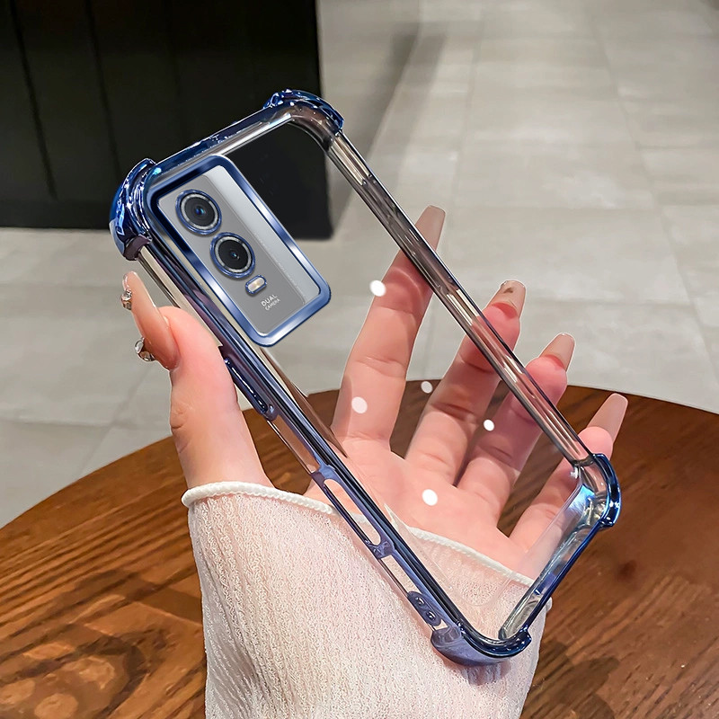 สําหรับ Vivo Y76 5G Y76S เคสโทรศัพท์ TPU 2025 กันกระแทกการออกแบบใหม่ขั้นสูงโปร่งใสเคสโทรศัพท์ SZ12