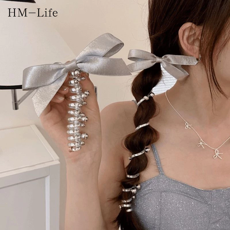 ในไทย-พร้อมส่ง ยางรัดผมหางม้า สายโทรศัพท์ลายมุก ละเอียดอ่อนหวาน สไตล์เกาหลี สำหรับผู้หญิง ความยืดหยุ่นสูงG3263