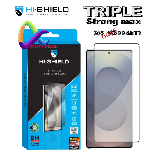 HI SHIELD 2.5D Triple Strong Max ฟิล์มกระจก สำหรับ SAMSUNG Galaxy S25 ultra รับประกัน 365 วัน