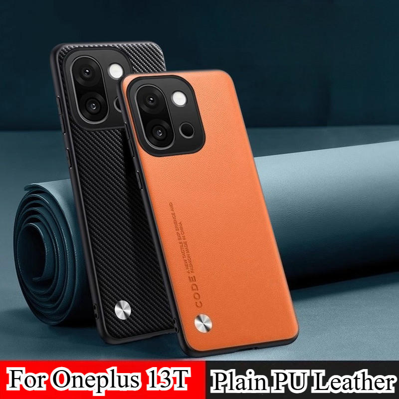 สําหรับOneplus 13TกรณีธรรมดาPUหนังซิลิโคนปกหลังสําหรับOneplus 13 T 13R 12R ACE 5 Proกันกระแทกกันชนแข