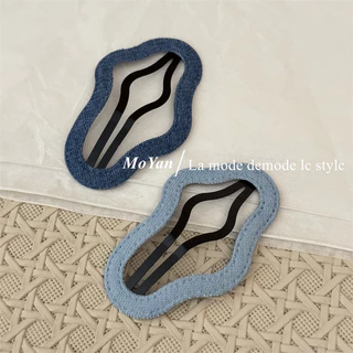 เวอร์ชั่นเกาหลี Simple Denim Art bb Clip Love Bangs Side Clip กิ๊บติดผม
