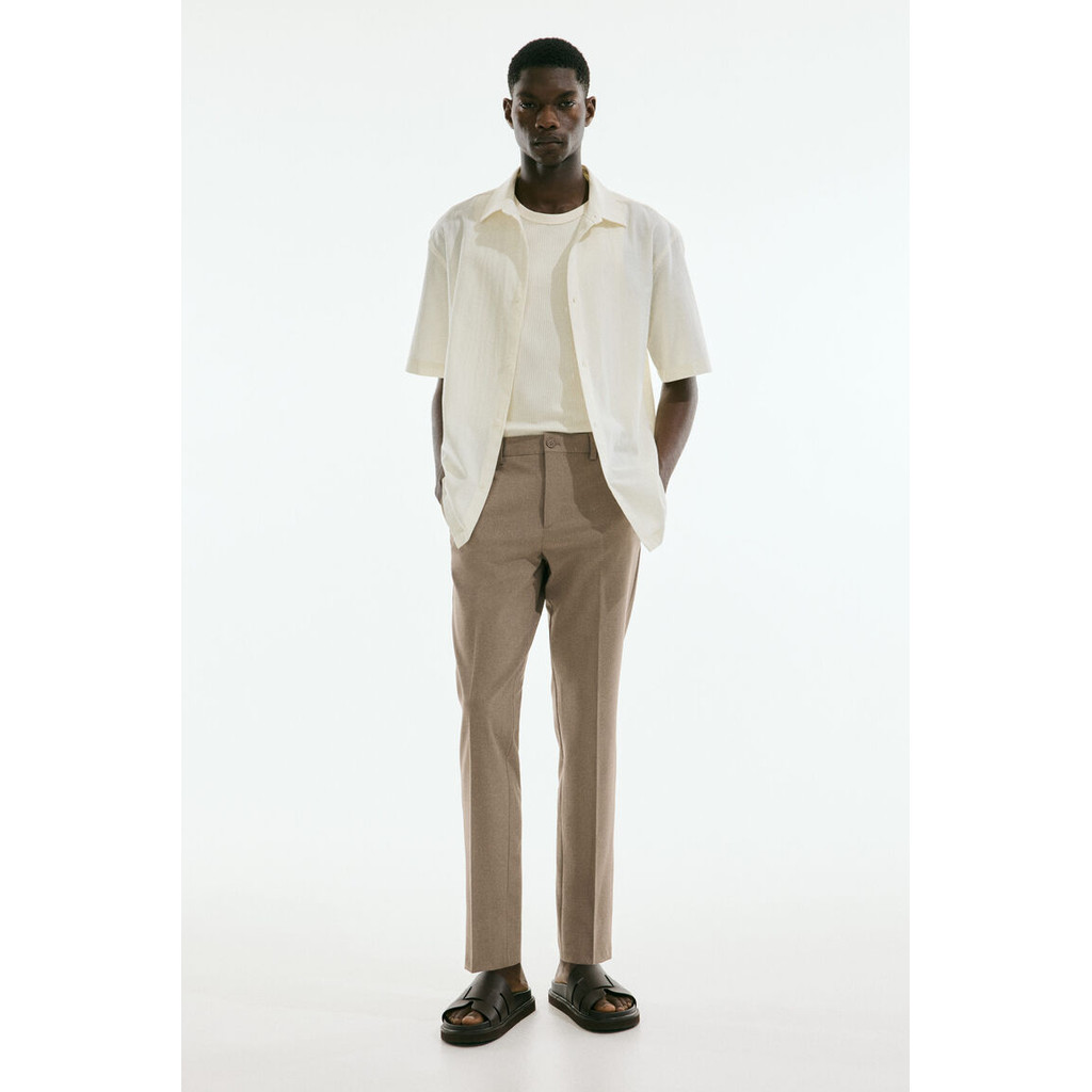 H&M(เอชแอนด์เอ็ม) กางเกงขายาวทรง Slim Fit แบบ Tailored ผู้ชาย 1253395_4