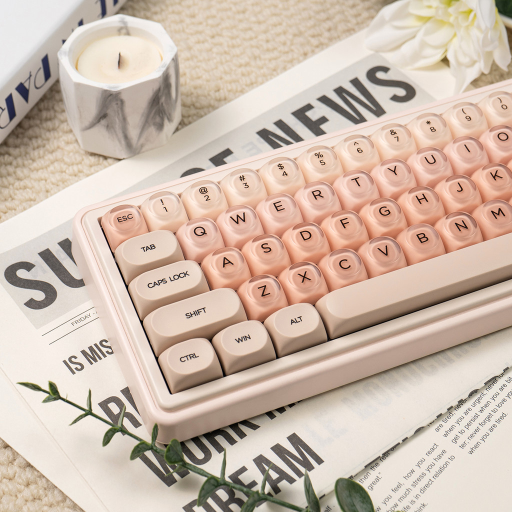 HOA Profile Liquid Foundation Double Shot PBT Keycaps กึ่งโปร่งใส PC Keycap 128 คีย์สําหรับ MX Switches คีย์บอร์ด