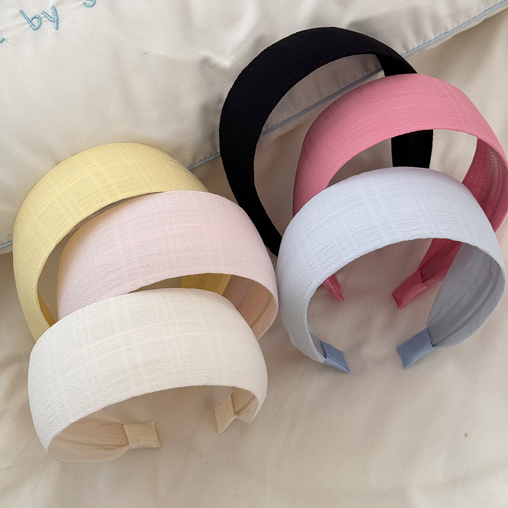 Hululu/ที่คาดผมสไตล์ออโรร่าเกาหลี สีเหลือง ปีกกว้าง ไม่บีบหัว ลดวัย ใส่ทุกวัน