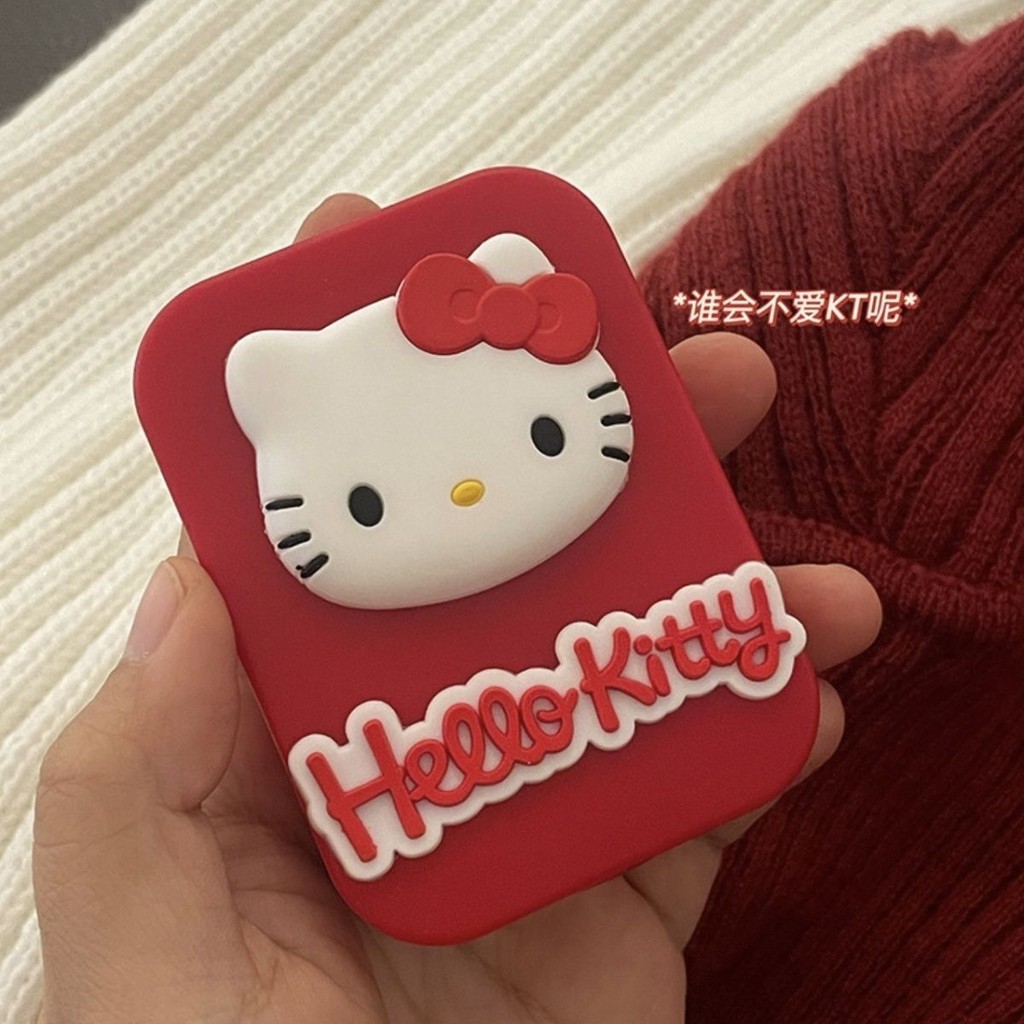 Hellokitty Girl Heart คอนแทคเลนส์เครื่องสําอางน่ารัก Hellokitty คอนแทคเลนส์ Tidy-up กล่องเก็บแบบพกพา