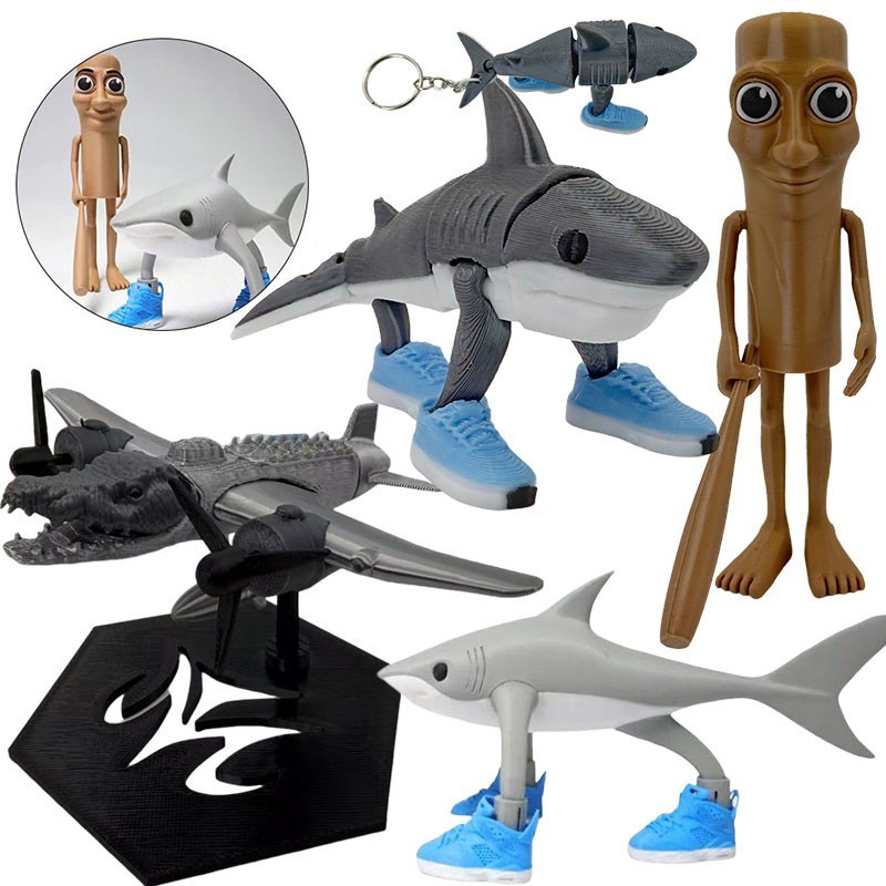 3d พิมพ์ Tung Tung Sahur Action Figure Trralero Tralala ตกแต่งตลกรุ่น Tung Tung Tung Sahur อะคริลิคพ
