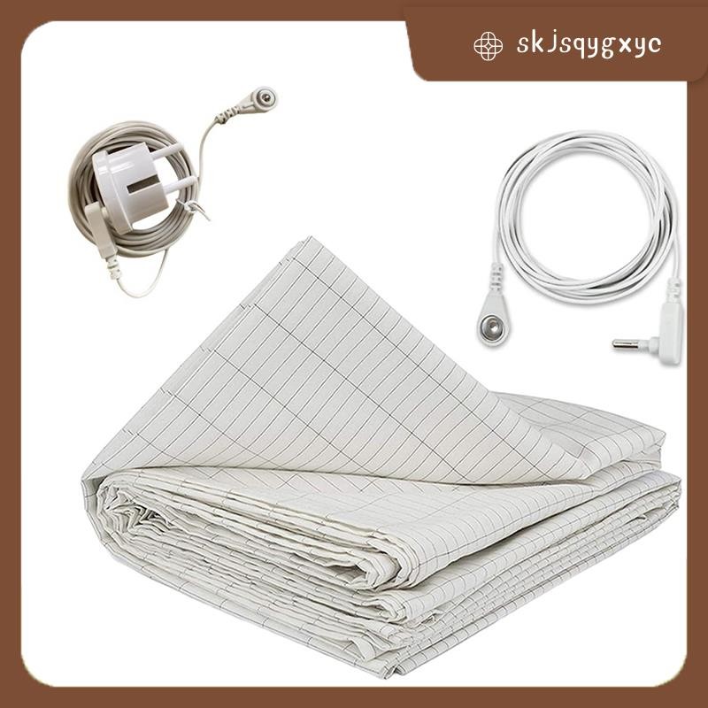 skjsqygxyc27x52Inch Grounding Sheet Conductive Silver Fiber วัสดุเป็นมิตรกับผิวและสะดวกสบายช่วยเพิ่มคุณภาพการนอนหลับ EU PLUG