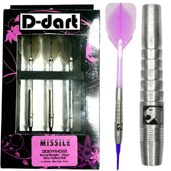TUNGSTENS SOFT TIP DART - 18G MISSILE SIDEWINDER 90% TUNGSTEN SOFT DART LEMBUT)