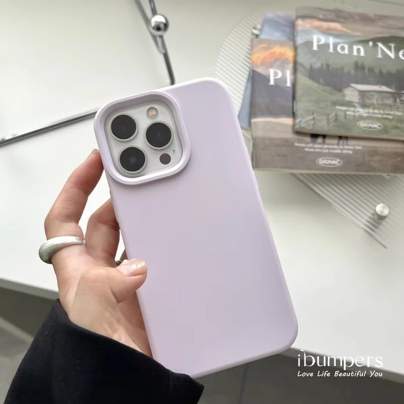 Ibumpers เกาหลีซิลิโคนเหลวนุ่มเคสโทรศัพท์สําหรับ IPhone 11 12 13 14 15 16 Pro Max IP 7 8 Plus X XS XR Xs Max Anti-สกปรกกันกระแทกปกหลังไม่มีซับกํามะหยี่ thumbnail 4