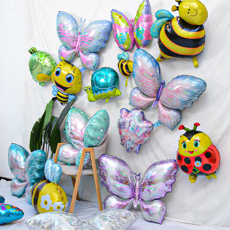 บอลลูนฟิล์มอลูมิเนียมผีเสื้อขนาดใหญ่ฮีเลียมธีมฤดูใบไม้ผลิแมลงรูปร่างบอลลูน - รูปที่ 7