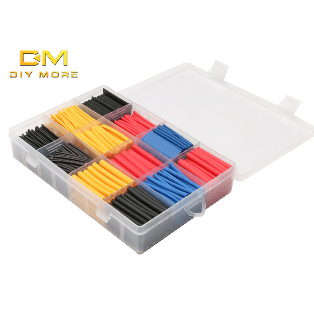 DIYMORE 780pcs ความร้อนหดท่อชุดความร้อนหดหลอด Ratio 2:1 ไฟฟ้าสาย Sleeve Assortment พร้อมกรณี