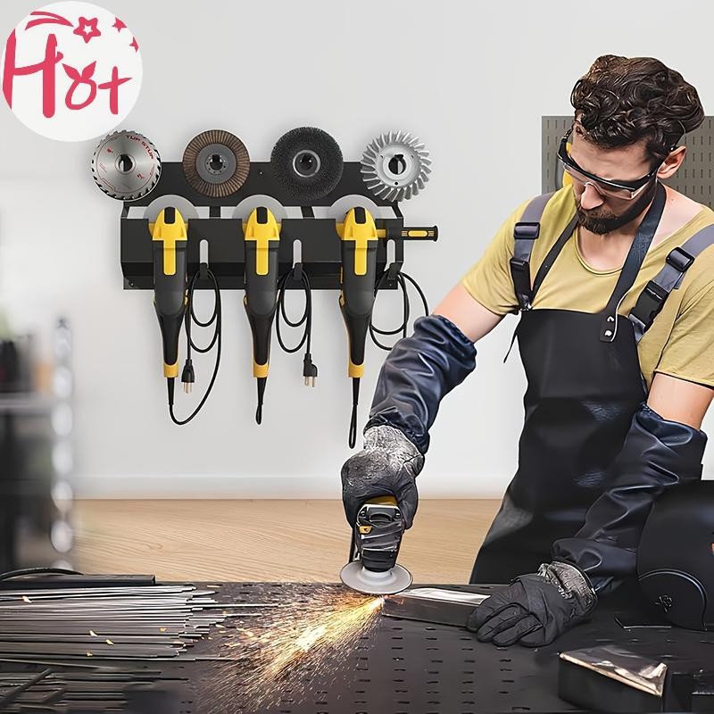 GE เครื่องบดมุม Wall Storage Mount โลหะติดผนังชั้นวาง Fix Polishers ผู้ถือ Stable Storage สําหรับ Workshop บ้านโรงรถสแควร์