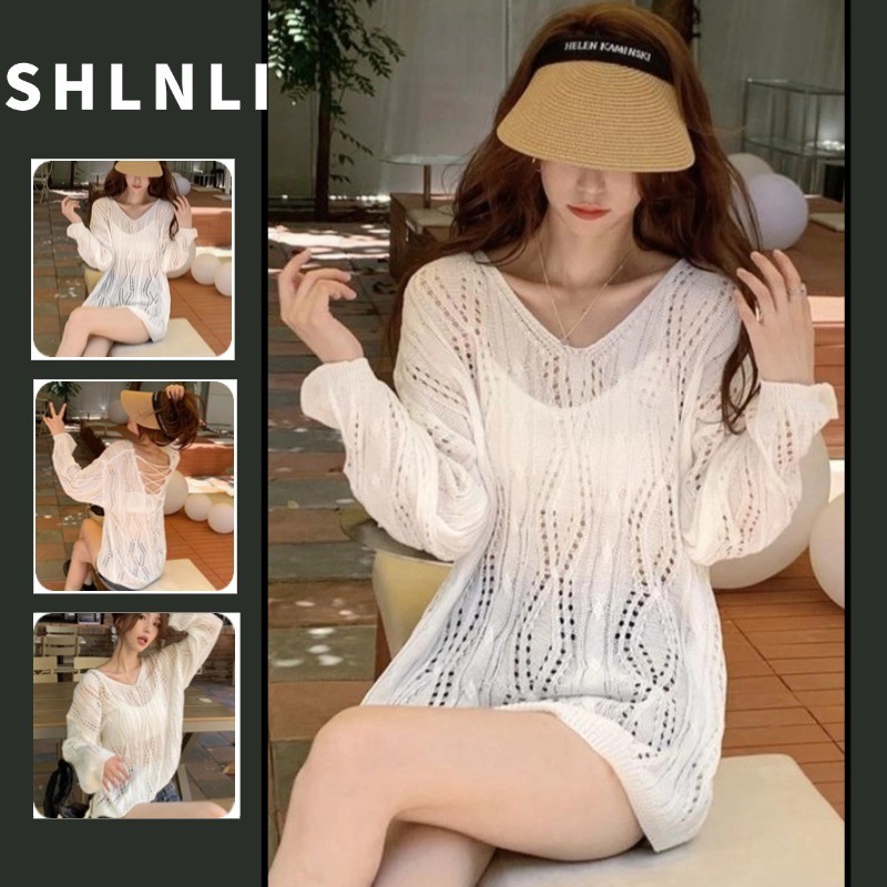 เสื้อยืดน้ำหนักเบากันแดดรุ่นลายเฉพาะตัว สำหรับฤดูใบไม้ผลิและฤดูร้อน สีครีม V-neck ใส่ง่ายสบาย