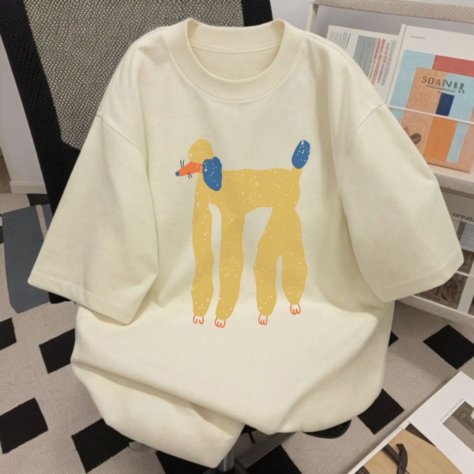 Basi💥 ผู้หญิง เสื้อยืด oversize เกรดพรีเมียม เสื้อคอตตอน100% ไม่หดตัว ใส่สบาย การ์ตูนน่ารัก ลาย "Yel