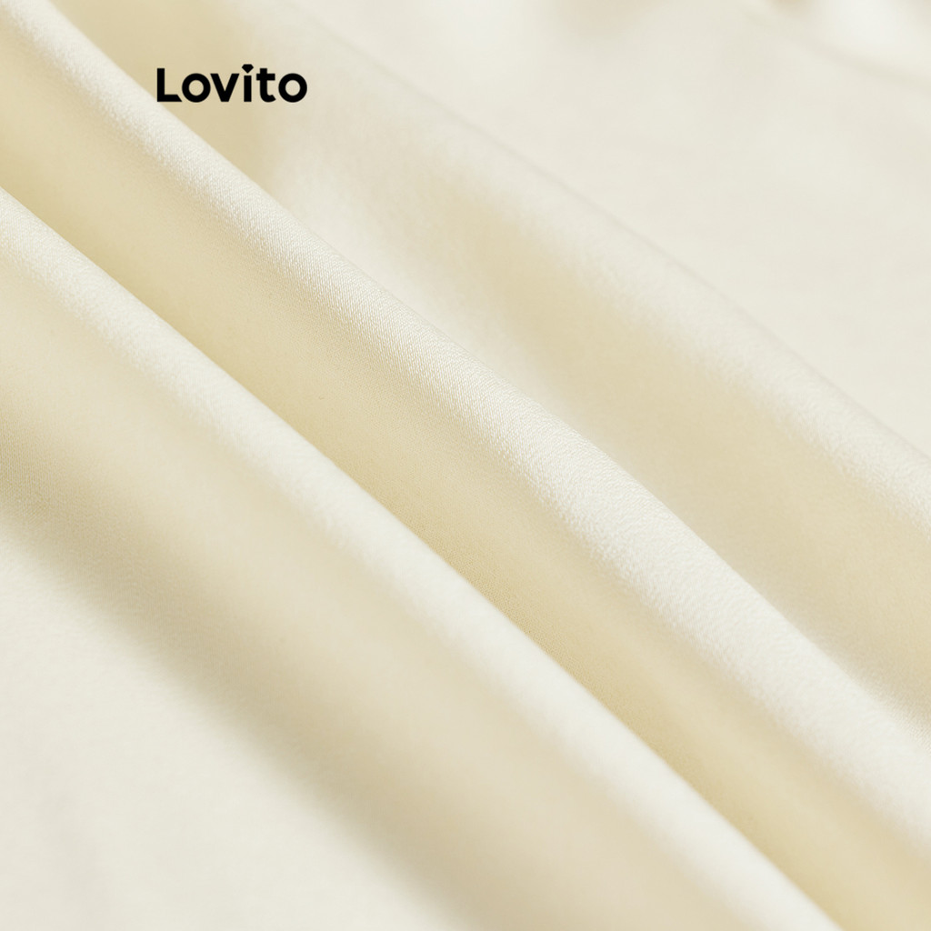 Lovito กระโปรงจีบธรรมดาหรูหราสำหรับผู้หญิง L105MD578